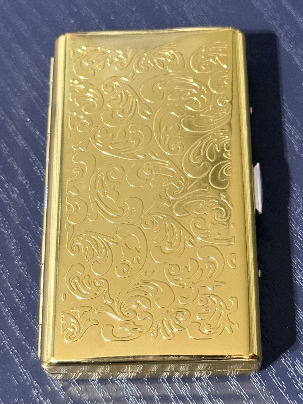 Gold Engraved Metal Cigarette Card Case